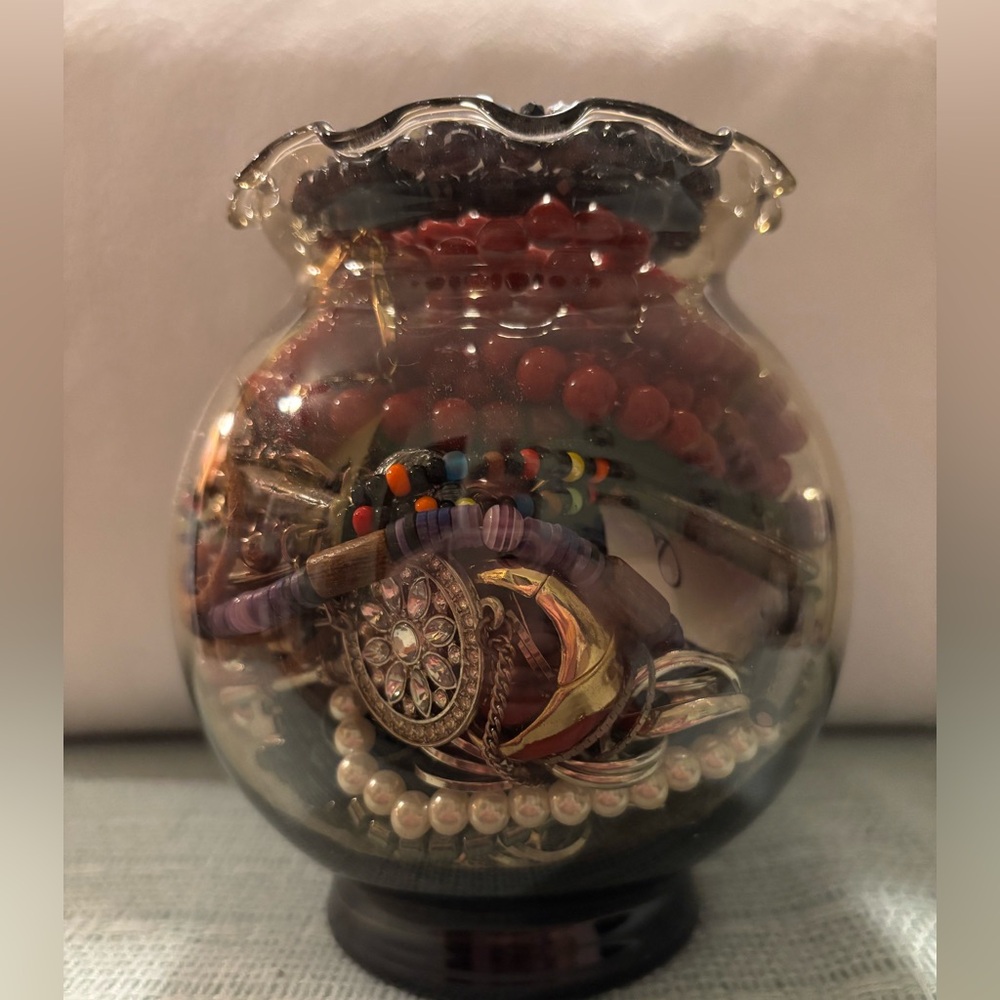 Glass Jar Filled with Unique Mystery Jewelry